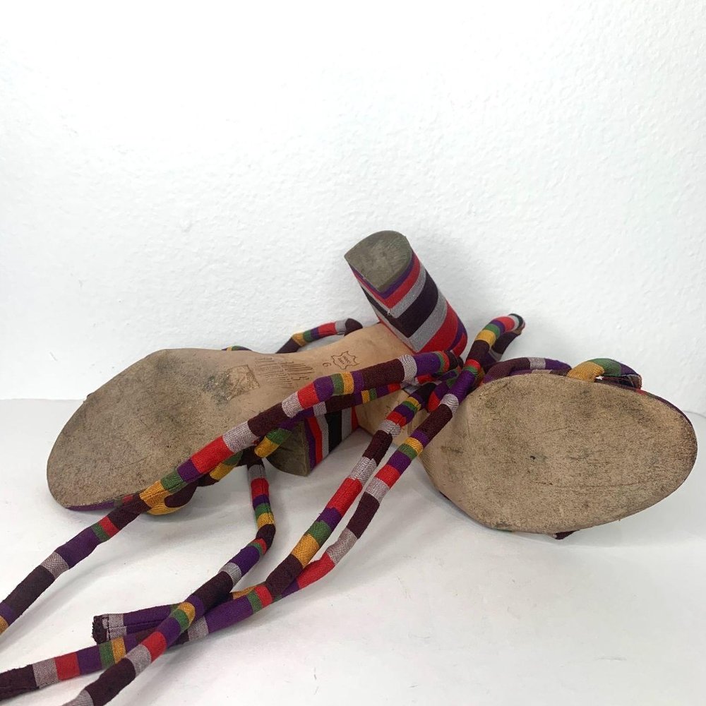 Charlotte Stone Anthropologie Tie Purple Heels - Picture 10 of 11